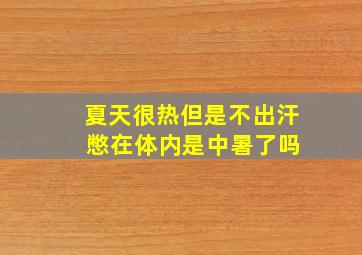 夏天很热但是不出汗 憋在体内是中暑了吗